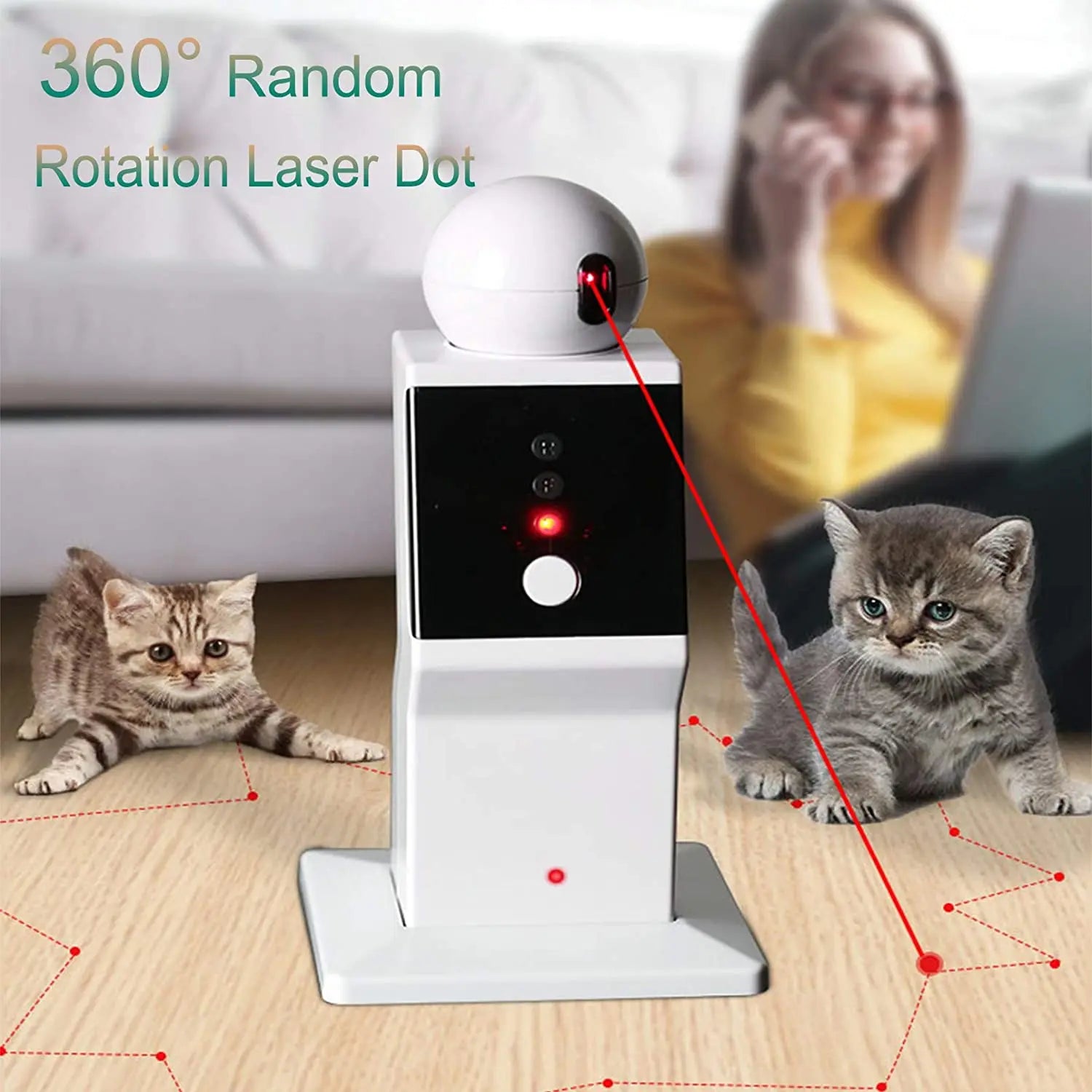 ATUBAN Cat Laser Toy Automatic,Random Moving Interactive Laser Cat 